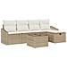 Set Divani Giardino 6 Pezzi con Cuscini Beige Rattan Poliestere - Foto miniatura 1