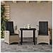 Set Pranzo da Giardino 3pz con Cuscini Grigio Chiaro Polyrattan - Foto miniatura 2