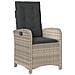 Set Pranzo da Giardino 3pz con Cuscini Grigio Chiaro Polyrattan - Foto miniatura 3