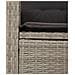 Set Pranzo da Giardino 3pz con Cuscini Grigio Chiaro Polyrattan - Foto miniatura 7