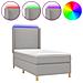 Letto a Molle Materasso e LED Grigio Chiaro 80x200 cm Tessuto - Foto miniatura 1
