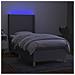 Letto a Molle Materasso e LED Grigio Chiaro 80x200 cm Tessuto - Foto miniatura 3