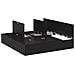 Struttura Letto con Contenitore  Nero Rovere 200x200 cm - Foto miniatura 1