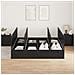 Struttura Letto con Contenitore  Nero Rovere 200x200 cm - Foto miniatura 4