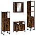 Set Mobili da Bagno 4 pz Rovere Fumo in Legno Multistrato - Foto miniatura 1