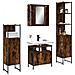 Set Mobili da Bagno 4 pz Rovere Fumo in Legno Multistrato - Foto miniatura 2