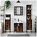 Set Mobili da Bagno 4 pz Rovere Fumo in Legno Multistrato - Foto miniatura 3