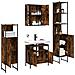 Set Mobili da Bagno 4 pz Rovere Fumo in Legno Multistrato - Foto miniatura 4
