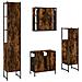 Set Mobili da Bagno 4 pz Rovere Fumo in Legno Multistrato - Foto miniatura 8