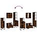 Set Mobili da Bagno 4 pz Rovere Fumo in Legno Multistrato - Foto miniatura 9