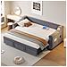Divano Letto Imbottito 90/180x190 Cm, Con Impianto Stereo Smart Bluetooth, Caricatore Usb, Vani Portaoggetti E Rete A Doghe, Tessuto Velour, Grigio, Senza Materasso - Foto miniatura 1