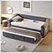 Divano Letto Imbottito 90/180x190 Cm, Con Impianto Stereo Smart Bluetooth, Caricatore Usb, Vani Portaoggetti E Rete A Doghe, Tessuto Velour, Grigio, Senza Materasso - Foto miniatura 4