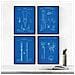 Set Di 4 Stampe Blu Fogli Con Brevetti Attrezzature Mediche Impostare Manifesti Con E Vecchi Brevetti Scegli Il Colore Che Gradite Senza Cornice A4 - Foto miniatura 1