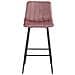 Sgabello POZZA in velluto rosa scuro con gambe nere per cucina x2 - Foto miniatura 3