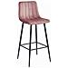 Sgabello POZZA in velluto rosa scuro con gambe nere per cucina x2 - Foto miniatura 2