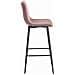 Sgabello POZZA in velluto rosa scuro con gambe nere per cucina x2 - Foto miniatura 4