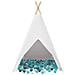 Tenda Teepee Bianco 120 x 120 x 150 cm Tessuto e Plastica - Foto miniatura 6