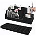 Organizzatore Porta Spazzolini Da Bagno In Silicone 2-in-1 - Contenitore Con Vassoio Di Drenaggio Black - Foto miniatura 1