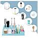 Organizzatore Porta Spazzolini Da Bagno In Silicone 2-in-1 - Contenitore Con Vassoio Di Drenaggio Black - Foto miniatura 2
