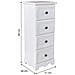Cassettiera In Legno Bianco 31x26x80h - Foto miniatura 8