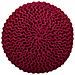 Sgabello Rosso In Cotone Intrecciato E Legno 32x32x44h - Foto miniatura 5