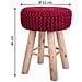 Sgabello Rosso In Cotone Intrecciato E Legno 32x32x44h - Foto miniatura 6