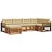 Set di divani da esterno con cuscino 6 pcs Naturale e Beige - Foto miniatura 1
