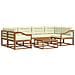 Set di divani da esterno con cuscino 7 pcs Naturale e Crema - Foto miniatura 1