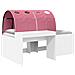 Letto alto per bambini con scrivania Bianco e Rosa - Foto miniatura 1