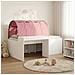 Letto alto per bambini con scrivania Bianco e Rosa - Foto miniatura 2