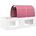 Letto alto per bambini con scrivania Bianco e Rosa - Foto miniatura 8