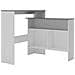 Tavolo Bar con 2 Piani d'Appoggio Bianco e Grigio 130x40x120cm - Foto miniatura 2