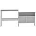 Tavolo Bar con 2 Piani d'Appoggio Bianco e Grigio 130x40x120cm - Foto miniatura 3
