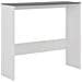 Tavolo Bar con 2 Piani d'Appoggio Bianco e Grigio 130x40x120cm - Foto miniatura 5