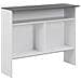 Tavolo Bar con 2 Piani d'Appoggio Bianco e Grigio 130x40x120cm - Foto miniatura 8