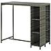 Tavolo Da Bar Con Ripiani Grigio 120x60x110 Cm In Polyrattan - Foto miniatura 8