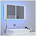 Armadietto a Specchio con Luci LED Bianco 80x12x45 in Acrilico - Foto miniatura 6