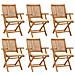 Sedie da Giardino Pieghevoli con Cuscini 6 pz Massello di Teak - Foto miniatura 1