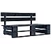 Set Divani in Pallet con Cuscini 6 pz in Pino Impregnato Nero - Foto miniatura 2