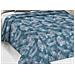 Copriletto Piquet Primavera Estate 100% Cotone Disegno Tropical Felce Singolo Ottanio - Foto miniatura 5