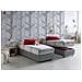 Letto Singolo Ilaria, Letto Contenitore Con Rivestimento In Tessuto, 100% Made In Italy, Apertura Frontale, Adatto Per Materasso Cm 90x190, Grigio - Foto miniatura 1