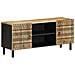 Mobile Porta Tv Nero 105x33,5x46 Cm Legno Massello Mango Grezzo - Foto miniatura 1