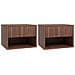 Set 2 Comodini Sospesi con Cassetto e Ripiano Inferiore Aperto, in Legno, 40x34x29 cm, Marrone - Foto miniatura 1