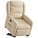 Poltrona Alzapersona Reclinabile Elettrica Crema In Tessuto - Foto miniatura 3