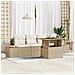 Set da Pranzo da Giardino 5 Pezzi con Cuscini Beige in Polyrattan e Acacia - Foto miniatura 2