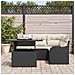 Set di Sofà da Giardino da 5 Pezzi con Cuscini Neri in Polyrattan,  Sofà da Giardino a 2 Posti con Storage e Cuscini Neri in Polyrattan - Foto miniatura 3