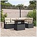 Set Divano da Giardino 6 Pezzi con Cuscini Nero Rattan Polietilene Acacia, Divano da Giardino 2 Posti con Cuscini Nero Rattan Polietilene - Foto miniatura 2