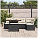 Set Divano da Giardino 6 Pezzi con Cuscini Nero Rattan Polietilene Acacia, Divano da Giardino 2 Posti con Cuscini Nero Rattan Polietilene - Foto miniatura 3