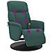 Poltrona Reclinante Massaggio Poggiapiedi Verde Scuro Velluto - Foto miniatura 1