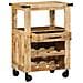 Carrello da Cucina 55x40x80 cm in Legno Massello Rustico di Mango - Foto miniatura 3